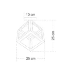 GloboStar® CUBE 00800 Μοντέρνο Φωτιστικό Οροφής Πλέγμα Μονόφωτο 1 x E27 IP20 Λευκό & Χάλκινο Μέταλλο - Μ25 x Π25 x Υ25cm - Image 8