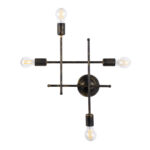 GloboStar® PIPING 00663 Vintage Επιτοίχιο Φωτιστικό Πολύφωτο 4xE27 IP20 Μπρούτζινο Μέταλλο - Μ40 x Π9 x Υ52cm