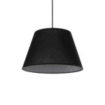 GloboStar® TRIANGLE 204-0088 Μοντέρνο Κρεμαστό Φωτιστικό Kαπέλο Μονόφωτο 1 x E27 IP20 Μαύρο Ύφασμα - Μ37 x Π37 x Υ70cm