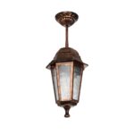 GloboStar® VITRO 203-0194 Vintage Κρεμαστό Φωτιστικό Φαναράκι Μονόφωτο 1 x E27 IP44 Χάλκινο Πλαστικό Σώμα - Μ16 x Π16 x Υ48cm