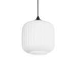 GLOBOSTAR® MELONI 206-0015 Μοντέρνο Κρεμαστό Φωτιστικό Οροφής με Ντουί 1 x E27 AC 220-240V IP20 - Λευκό - Μ20 x Π20 x Υ24cm