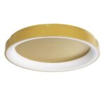 GloboStar® SALEM 61239 Πλαφονιέρα Οροφής Δαχτυλίδι-Κύκλος LED CCT 105W 12075lm 120° AC 220-240V - Εναλλαγή Φωτισμού μέσω Τηλεχειριστηρίου All In One Ψυχρό 6000k+Φυσικό 4500k+Θερμό 2700k Dimmable Φ60cm - Χρυσό Σαμπανιζέ - 3 Years Warranty