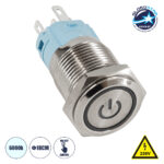 GloboStar® 70770 LED Φωτιζόμενος Διακόπτης Χωνευτός - Μπουτόν On/Off Ανοξείδωτος AC 220-240V Αδιάβροχο IP67 Φ18mm με Angel Eye Ψυχρό Λευκό 6000K - Image 2