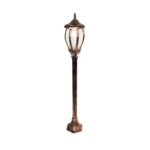 GloboStar® VERDI 203-0236 Vintage Επιδαπέδιο Φωτιστικό Φαναράκι Μονόφωτο 1 x E27 IP44 Χάλκινο Πλαστικό Σώμα - Μ17 x Π17 x Υ104.5cm