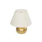 GloboStar® KORG 204-0184 Μοντέρνο Επιτραπέζιο Φωτιστικό Πορτατίφ Μονόφωτο 1 x E27 AC 220-240V IP20 Μπεζ & Χάλκινο - Μ17 x Π17 x Υ23cm