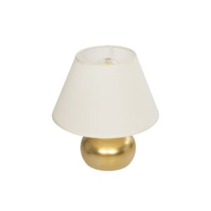 GloboStar® KORG 204-0184 Μοντέρνο Επιτραπέζιο Φωτιστικό Πορτατίφ Μονόφωτο 1 x E27 AC 220-240V IP20 Μπεζ & Χάλκινο - Μ17 x Π17 x Υ23cm