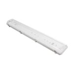 GLOBOSTAR® VIGAS 999-0250 Γραμμικό Βιομηχανικό Φωτιστικό Σκαφάκι Tri-Proof με Μεταλλικά Clips για 2 x Λάμπες T8 G13 90cm Τύπου Φθορίου LED Τροφοδοσίας Ενός Άκρου 120° AC 220-240V Αδιάβροχο IP65 - Γκρι με Διάφανο Κάλυμμα Πλαστικό PC - Μ100 x Π15 x Υ10cm