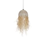 GLOBOSTAR® PLUVIA 205-0082 Boho Κρεμαστό Φωτιστικό Οροφής με Ντουί 1 x E27 AC 220-240V IP20 - Μπεζ - M30 x Π30 x Υ70cm