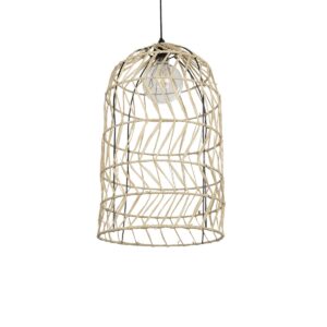 GLOBOSTAR® NETI 205-0025 Boho Κρεμαστό Φωτιστικό Οροφής με Ντουί 1 x E27 AC 220-240V IP20 - Μπεζ - M35 x Π35 x Υ63cm