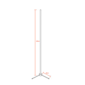 Μοντέρνο Minimal Επιδαπέδιο Μαύρο Φωτιστικό 200cm LED 32 Watt με Ασύρματο Χειριστήριο RF & Dimmer Θερμό Λευκό 3000k GloboStar ALIEN Design GLOBO-200-3