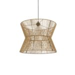 GLOBOSTAR® UPCONE 205-0056 Boho Κρεμαστό Φωτιστικό Οροφής με Ντουί 1 x E27 AC 220-240V IP20 - Μπεζ - M50 x Π50 x 43cm