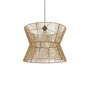 GLOBOSTAR® UPCONE 205-0056 Boho Κρεμαστό Φωτιστικό Οροφής με Ντουί 1 x E27 AC 220-240V IP20 - Μπεζ - M50 x Π50 x 43cm