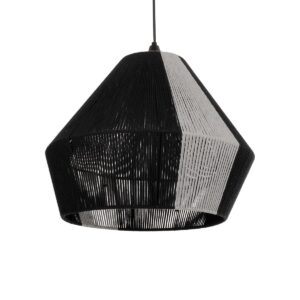 GLOBOSTAR® ANGULUS 205-0021 Boho Κρεμαστό Φωτιστικό Οροφής με Ντουί 1 x E27 AC 220-240V IP20 - Μαύρο & Γκρι - M40 x Π40 x Υ35cm