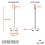 GloboStar® ALIEN-DIVA-BLACK-50-8 ALIEN Design DIVA Μοντέρνο Minimal Nordic Μεταλλικό Φωτιστικό Επιτραπέζιο - Πορτατίφ - Λαμπατέρ Μαύρο LED 8W 800lm με Ασύρματο Χειριστήριο RF & Dimmer IP20 Πολύχρωμο RGB Μ3 x Π1.6 x Υ50cm - Image 6