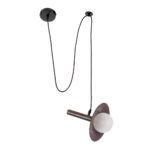 GloboStar® CELEST 00791 Μοντέρνο Κρεμαστό Φωτιστικό Ανάρτηση Μονόφωτο 1 x G9 Καφέ Μέταλλο με Λευκό Γυαλί - Μ20 x Π20 x Υ26.5cm