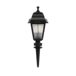 GloboStar® SOLME 203-0213 Vintage Καρφωτό Φωτιστικό Φαναράκι Μονόφωτο 1 x E27 IP44 Μαύρο Πλαστικό Σώμα - Μ15 x Π15 x Υ50cm