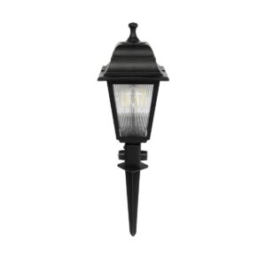 GloboStar® SOLME 203-0213 Vintage Καρφωτό Φωτιστικό Φαναράκι Μονόφωτο 1 x E27 IP44 Μαύρο Πλαστικό Σώμα - Μ15 x Π15 x Υ50cm