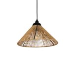 GLOBOSTAR® FUNIS 205-0084 Boho Κρεμαστό Φωτιστικό Οροφής με Ντουί 1 x E27 AC 220-240V IP20 - Μπεζ - M25 x Π25 x Υ16cm