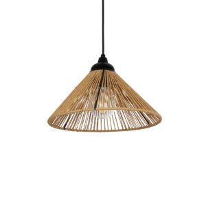 GLOBOSTAR® FUNIS 205-0084 Boho Κρεμαστό Φωτιστικό Οροφής με Ντουί 1 x E27 AC 220-240V IP20 - Μπεζ - M25 x Π25 x Υ16cm