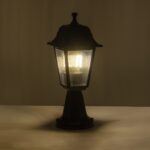 GloboStar® SOLME 203-0210 Vintage Επιδαπέδιο Φωτιστικό Φαναράκι Μονόφωτο 1 x E27 IP44 Μαύρο Πλαστικό Σώμα - Μ15 x Π15 x Υ38cm - Image 2