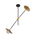 GLOBOSTAR® NOAH 999-0184 Μοντέρνο Κρεμαστό Φωτιστικό Οροφής με Ντουί 1 x E27 AC 220-240V IP20 - Γκρι & Μπεζ - Μ16 x Π16 x Υ30cm - Image 3