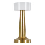 GloboStar® NANNA 76475 Μοντέρνο Επιτραπέζιο Φωτιστικό Πορτατίφ LED 1.5W 105lm 120° DC 5V Επαναφορτιζόμενο με Μπαταρία Li-ion 1800mAh - Διακόπτη Αφής με 3 Εναλλαγές Φωτισμού CCT Θερμό - Φυσικό - Ψυχρό 1500K - 4500K - 6000K Dimmable - D9 x 21cm - Χρυσό