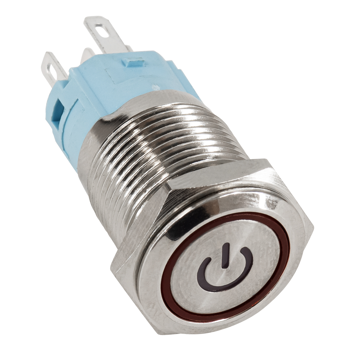 GloboStar® 70776 LED Φωτιζόμενος Διακόπτης Χωνευτός - Μπουτόν PUSH On Ανοξείδωτος AC 220-240V Αδιάβροχο IP67 Φ18mm με Angel Eye Κόκκινο - Image 2