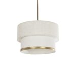 GloboStar® FOCUS 204-0100 Μοντέρνο Κρεμαστό Φωτιστικό Kαπέλο Μονόφωτο 1 x E27 IP20 Λευκό Ύφασμα - Μ30 x Π30 x Υ70cm