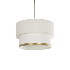 GloboStar® FOCUS 204-0100 Μοντέρνο Κρεμαστό Φωτιστικό Kαπέλο Μονόφωτο 1 x E27 IP20 Λευκό Ύφασμα - Μ30 x Π30 x Υ70cm