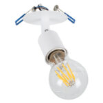 GloboStar® SARA 00848 Μοντέρνο Φωτιστικό Οροφής Σποτ Μονόφωτο 1 x E27 IP20 Λευκό Μέταλλο - Μ8 x Π8 x Υ8.5cm - Image 2