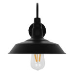 GloboStar® SORD 01065 Vintage Επιτοίχιο Φωτιστικό Απλίκα Μονόφωτο 1 x E27 IP20 Μαύρο Μέταλλο Μ26 x Π37 x Υ32cm - Image 5