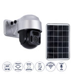 GloboStar® 86049 Αυτόνομη Ηλιακή Camera 1080P 2MP WiFi 150° Μπαταρία 3200mAh Φωτοβολταϊκό Πάνελ Διπλή Κατέυθυνση Ομιλίας Αδιάβροχη IP66 Ψυχρό Λευκό 6000K - Ασημί