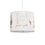 GloboStar® GIRLSCLUB 204-0010 Παιδικό Κρεμαστό Φωτιστικό Φιγούρα Μονόφωτο 1 x E27 IP20 Λευκό Ύφασμα - Μ28 x Π28 x Υ70cm