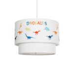 GloboStar® DINO 204-0006 Παιδικό Κρεμαστό Φωτιστικό Φιγούρα Μονόφωτο 1 x E27 IP20 Λευκό & Mπλε Ύφασμα - Μ30 x Π30 x Υ70cm