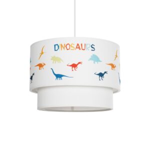 GloboStar® DINO 204-0006 Παιδικό Κρεμαστό Φωτιστικό Φιγούρα Μονόφωτο 1 x E27 IP20 Λευκό & Mπλε Ύφασμα - Μ30 x Π30 x Υ70cm