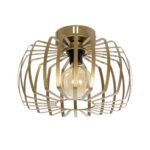 GloboStar® STAR 202-0053 Μοντέρνο Φωτιστικό Οροφής Πλέγμα Μονόφωτο 1 x E27 IP20 Χρυσό Μέταλλο - Μ40 x Π40 x Υ27cm