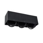 GloboStar® MAGMA 60628 Μοντέρνο Φωτιστικό Οροφής Σποτ Τρίφωτο 3 x GU10 IP20 Μαύρο Αλουμίνιο - Μ45 x Π15 x Υ13cm