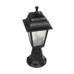 GloboStar® SOLME 203-0210 Vintage Επιδαπέδιο Φωτιστικό Φαναράκι Μονόφωτο 1 x E27 IP44 Μαύρο Πλαστικό Σώμα - Μ15 x Π15 x Υ38cm - Image 5