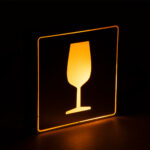 GloboStar® SENSATI 75662 Φωτιστικό Τοίχου Ένδειξης GLASS OF WINE LED 1W AC 220-240V IP20 - Σώμα Αλουμινίου - Μ11 x Π11 x Υ3cm - Πορτοκαλί - Image 4