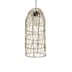GLOBOSTAR® NETI 205-0024 Boho Κρεμαστό Φωτιστικό Οροφής με Ντουί 1 x E27 AC 220-240V IP20 - Μπεζ - M20 x Π20 x Υ49cm