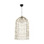 GLOBOSTAR® NETI 205-0025 Boho Κρεμαστό Φωτιστικό Οροφής με Ντουί 1 x E27 AC 220-240V IP20 - Μπεζ - M35 x Π35 x Υ63cm - Image 3