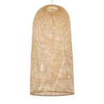GloboStar® CALERO 00671 Boho Κρεμαστό Φωτιστικό Καμπάνα Μονόφωτο 1 x E27 IP20 Μπεζ Ξύλο - Μ50 x Π50 x Y110cm