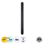 GloboStar® HOUSTON 61347 Φωτιστικό Τοίχου - Απλίκα Design LED CCT 18W 2160lm 360° AC 220-240V - Εναλλαγή Φωτισμού μέσω Διακόπτη On/Off All In One Ψυχρό 6000k+Φυσικό 4500k+Θερμό 2700k Μ6 x Π3 x Υ60cm - Μαύρο - 3 Years Warranty