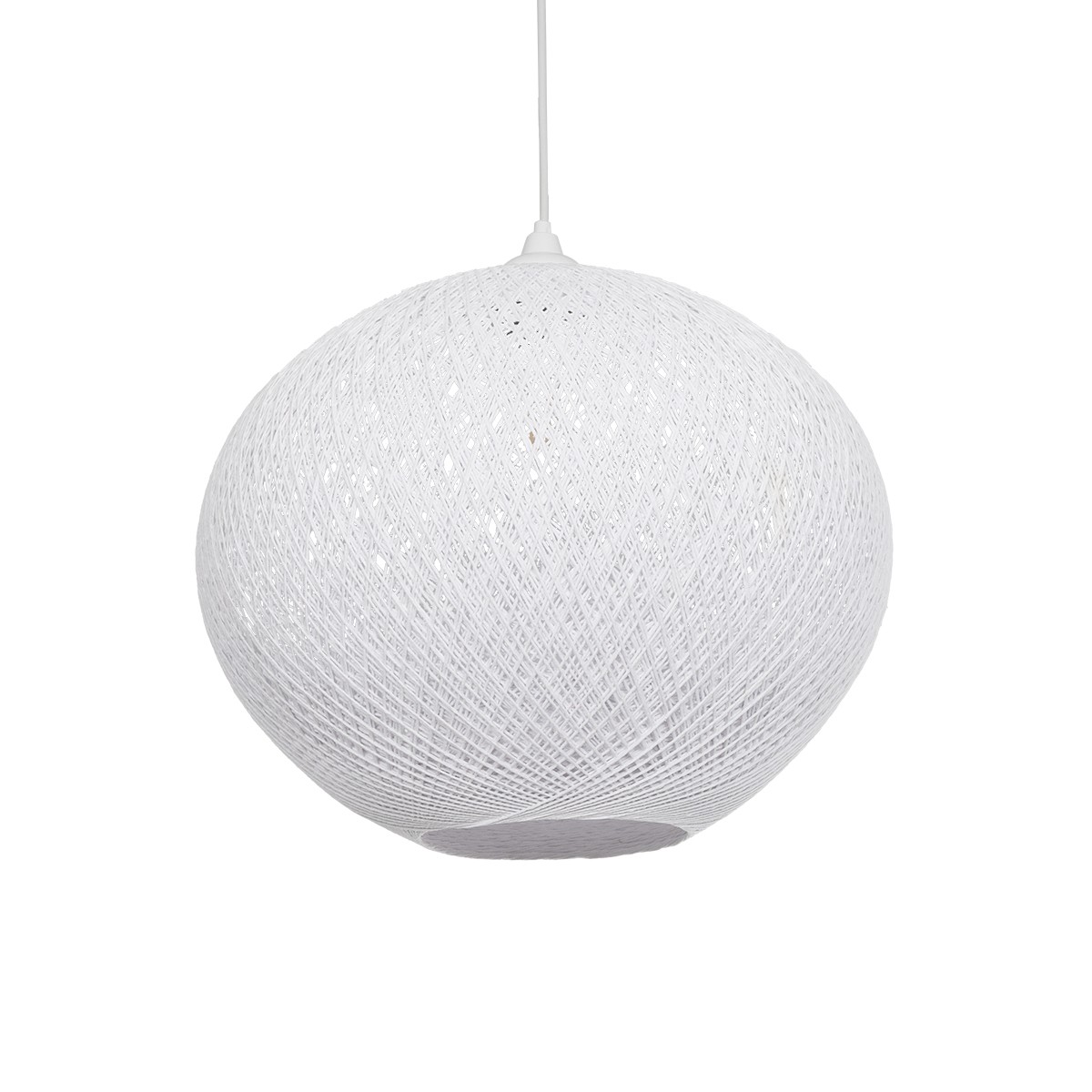 GLOBOSTAR® SOLEI 205-0007 Boho Κρεμαστό Φωτιστικό Οροφής με Ντουί 1 x E27 AC 220-240V IP20 - Λευκό - M40 x Π40 x Υ45cm