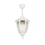 GloboStar® ENGLAND 202-0014 Vintage Κρεμαστό Φωτιστικό Φαναράκι Μονόφωτο 1 x E27 IP44 Λευκό Πλαστικό - Μ20 x Π20 x Υ55cm