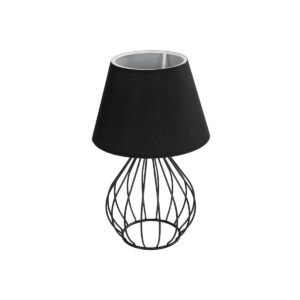 GloboStar® CLASS 204-0080 Μοντέρνο Eπιτραπέζιο Φωτιστικό Μονόφωτο 1 x E27 IP20 Μαύρο Μέταλλο με Μαύρο Ύφασμα - Μ22 x Π22 x Υ36cm