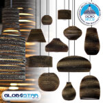 GloboStar® SANTORINI 01290 Boho Κρεμαστό Φωτιστικό Καπέλο Μονόφωτο 1 x E27 IP20 3D Καφέ Χαρτί - Μ30 x Π30 x Y20cm - Image 11