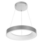 GloboStar® SALEM 61242 Κρεμαστή Πλαφονιέρα Οροφής Δαχτυλίδι-Κύκλος LED CCT 75W 8625lm 120° AC 220-240V - Εναλλαγή Φωτισμού μέσω Τηλεχειριστηρίου All In One Ψυχρό 6000k+Φυσικό 4500k+Θερμό 2700k Dimmable Φ45cm - Ασημί - 3 Years Warranty - Image 2