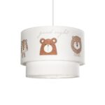 GloboStar® BEAR 204-0003 Παιδικό Κρεμαστό Φωτιστικό Φιγούρα Μονόφωτο 1 x E27 IP20 Λευκό Ύφασμα - Μ30 x Π30 x Υ70cm