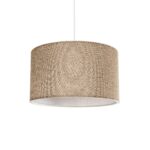 GloboStar® LOFTY 204-0090 Μοντέρνο Κρεμαστό Φωτιστικό Kαπέλο Μονόφωτο 1 x E27 IP20 Μπεζ Ύφασμα -Μ38 x Π38 x Υ70cm